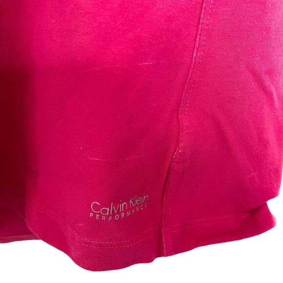 Calvin Klein Performance Barbie Pink Athleisure V Neck Short Sleeve Shirt Large - Picture 4 of 4